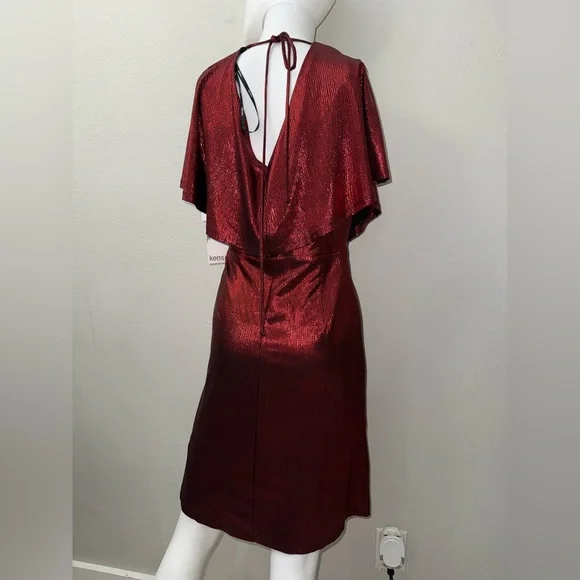 Kensies Women's Flutter-Sleeve Wrap Dress - Picture 4 of 4